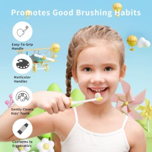 LEYUYO 3 Sided Toothbrush Kids, Soft Bristles Toddler Toothbrush, Autism Toothbrush, 360° Oral Teeth Cleaning, Ages 2+