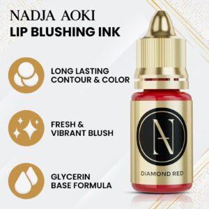 Nadja Aoki Lip Blushing Pigments Ink - Microblading Lip Pigments for Permanent Lip Color – Professional Lip Tattoo Pigments - Nude C3-12mL | 0.43 FL Oz