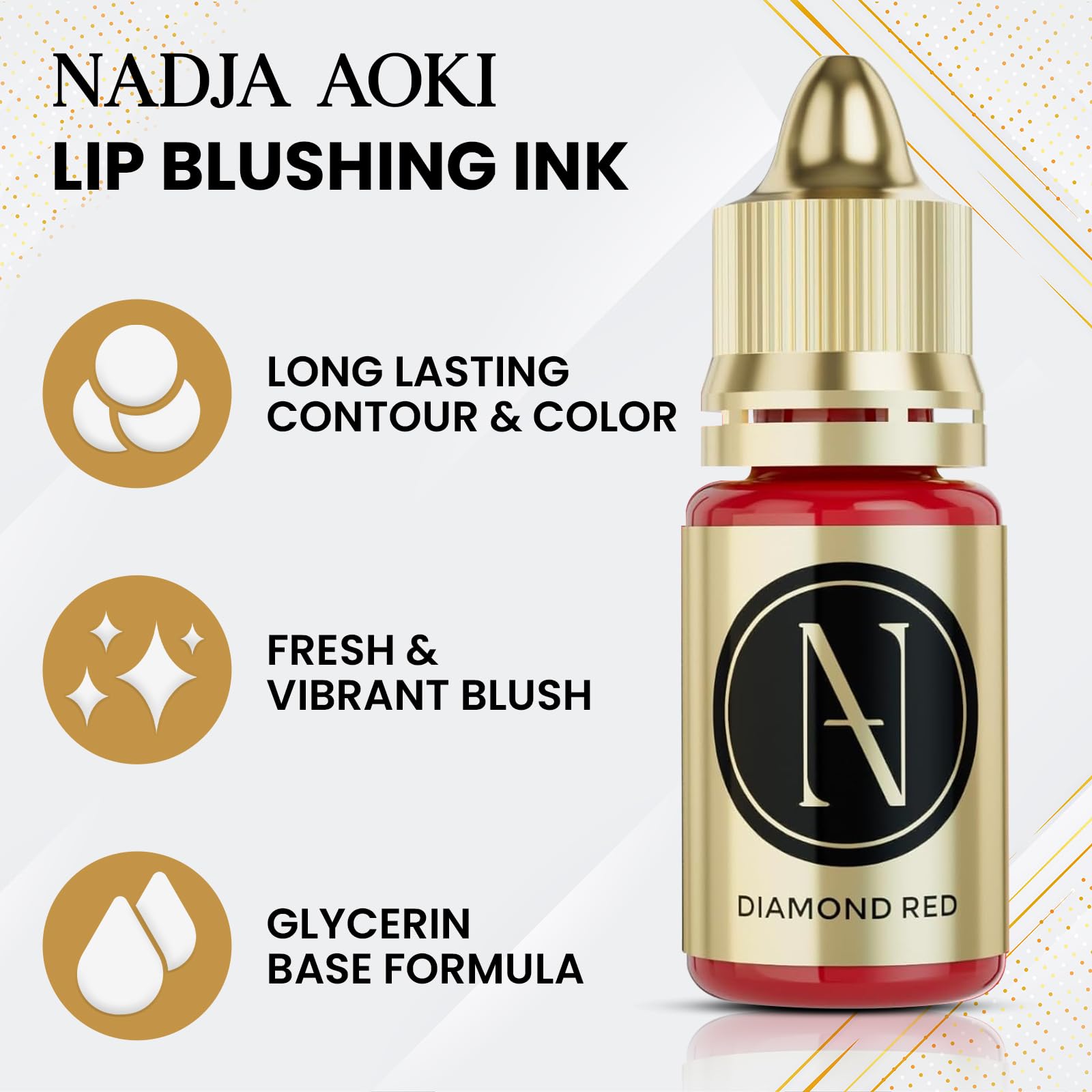 Nadja Aoki Lip Blushing Pigments Ink - Microblading Lip Pigments for Permanent Lip Color – Professional Lip Tattoo Pigments - Nude C3-12mL | 0.43 FL Oz