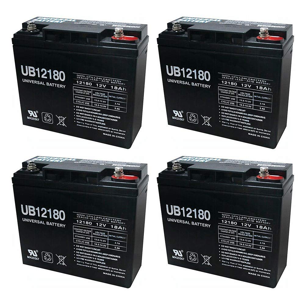 UB12180 12V 18AH Internal Thread Battery for Bruno Typhoon C3 RWD - 4 Pack