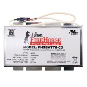 fulham hotspot 2 battery pack - nicd (nickel cadmium) - 8 c cells - 3 amp hours = 16w max load for 90 min (fhsbatt8-c3)