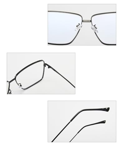 PARWANA Reading Glasses Eyeglasses Square Computer Readers Blue Light Blocking Anti Glare Oversized Flat Light Mirror (Color : C3, Size : +250)