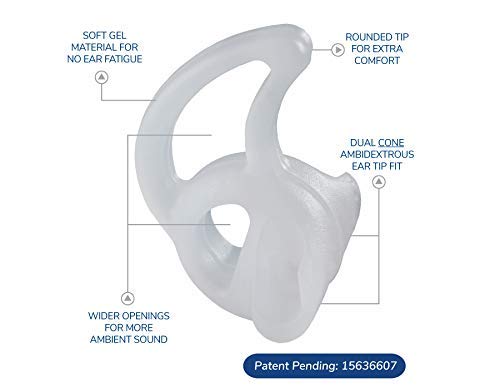 Ear Phone Connection EP-FUA-C3 Ambidextrous Skeleton Ear Tip, 3 pcs (Small, Medium and Large), Clear