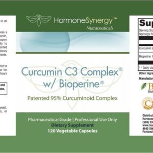 Curcumin C3 Complex ® with BioPerine ® | Ultra HIGH Potency | 120 ea. | Each 500 mg Capsule Features a 100% Pure Turmeric Extract standardized to Curcuminoids (95%) Trademarked and Patented