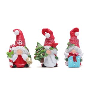 Hodao 3 Set of Joyful Christmas Gnomes Christmas Scandinavian Tomte Gnomes Figurines Christmas Decorations for Home Winter Holiday Decor Xmas Handmade Gifts for Women