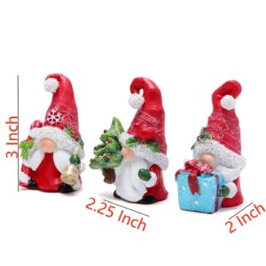 Hodao 3 Set of Joyful Christmas Gnomes Christmas Scandinavian Tomte Gnomes Figurines Christmas Decorations for Home Winter Holiday Decor Xmas Handmade Gifts for Women