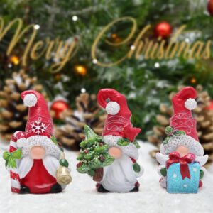 Hodao 3 Set of Joyful Christmas Gnomes Christmas Scandinavian Tomte Gnomes Figurines Christmas Decorations for Home Winter Holiday Decor Xmas Handmade Gifts for Women