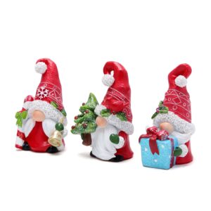 Hodao 3 Set of Joyful Christmas Gnomes Christmas Scandinavian Tomte Gnomes Figurines Christmas Decorations for Home Winter Holiday Decor Xmas Handmade Gifts for Women