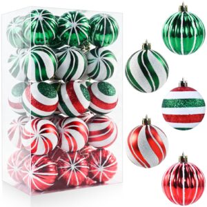 christmas balls ornaments for xmas tree, 30pcs shatterproof christmas tree decorations, tree hanging balls muti-color christmas balls ornaments set for party decoration perfect super bulbs