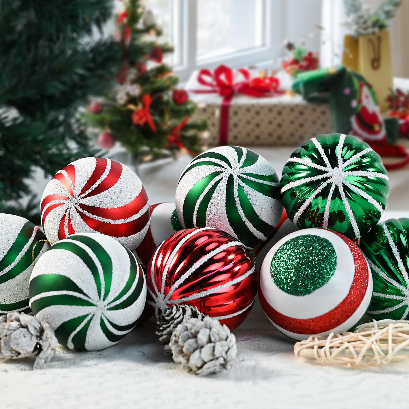 Christmas Balls Ornaments for Xmas Tree, 30Pcs Shatterproof Christmas Tree Decorations, Tree Hanging Balls Muti-Color Christmas Balls Ornaments Set for Party Decoration Perfect Super Bulbs