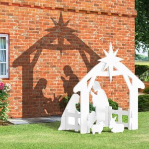 JAZIPO Large Nativity Scene Outdoor, Weather-Resistant Nativity Set Christmas Holy Family Christmas Decorations Outdoor for Front Yard, Lawn and Church