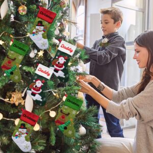 Busparst Personalized Christmas Stockings Set of 1 2 3 6 Custom Name Stockings for Christmas Customized Xmas Fireplace Decorations for Family Holiday Party.