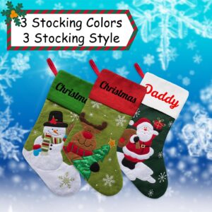 Busparst Personalized Christmas Stockings Set of 1 2 3 6 Custom Name Stockings for Christmas Customized Xmas Fireplace Decorations for Family Holiday Party.