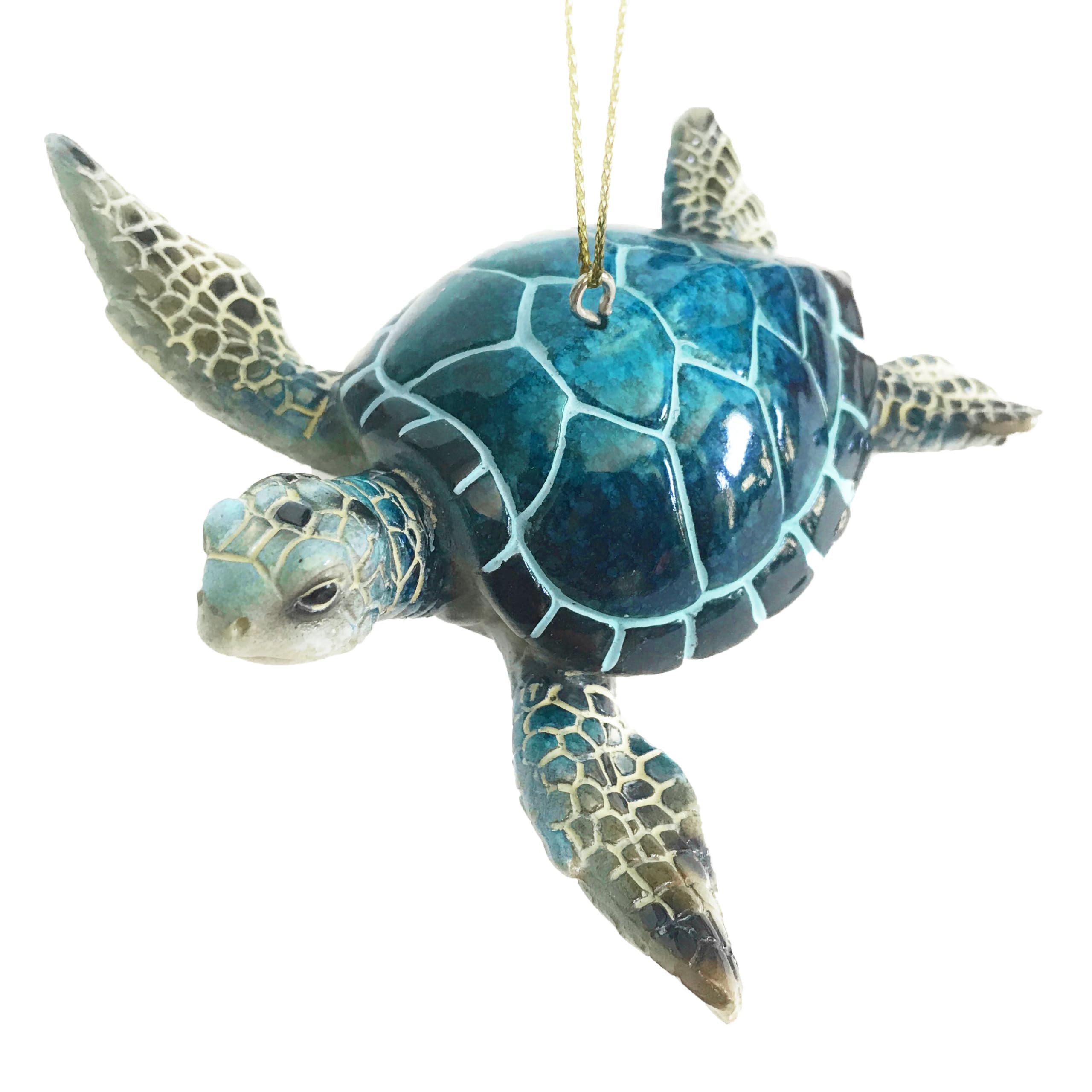 Blue Sea Turtle Ornament - Hand-Painted 2023 Christmas Decorations - Beach Themed, Ocean Decor Christmas Tree Ornaments - Ideal Stocking Stuffer in Giftable Packaging by rengöra