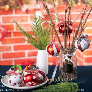 12 Pcs Peppermint Candy Cane Ornament Set - 3.5 x 2.7 Inch Hanging Ornaments for Christmas Tree Party Home Decoration