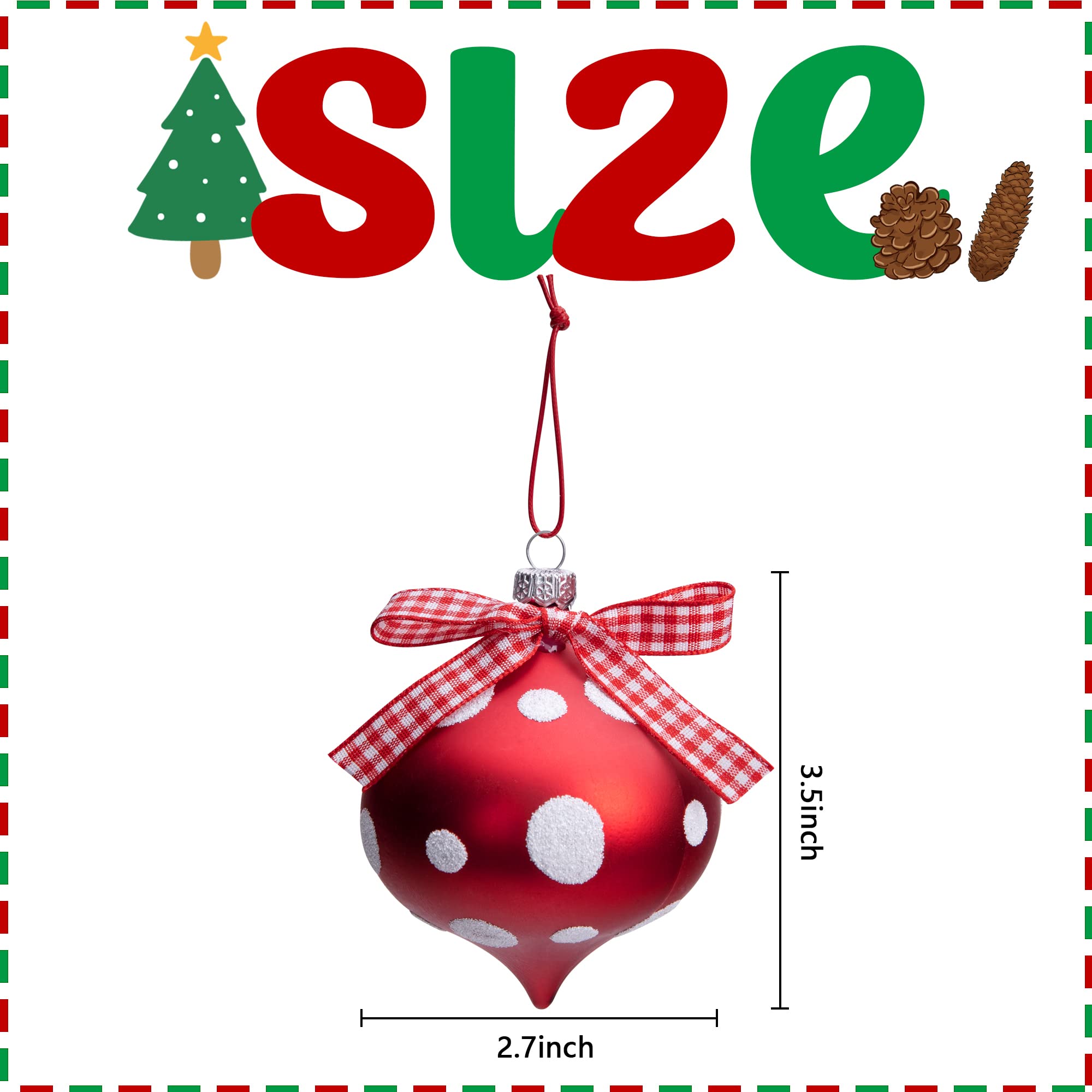 12 Pcs Peppermint Candy Cane Ornament Set - 3.5 x 2.7 Inch Hanging Ornaments for Christmas Tree Party Home Decoration