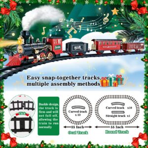 BainGesk Train Set, Electric Train Toy for Boys & Girls, Model Christmas Train Set for Under The Tree, Railway Kit with Sounds, Light, for 3, 4, 5, 6, 7, 8+ Year Old Kids