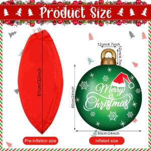 Jetec 4 Pcs 32 Inch Giant Christmas Ball Ornaments - Outdoor Inflatable PVC Decorated Yard Decorations (Stylish)