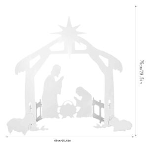 Outdoor Christmas Decorations - Outdoor Nativity Scene Set for Christmas Outdoor, Yard Nativity and Manger Scene Holy Family Full Yard Scene, Xmas Nativity Lawn Religious Scenes (Multicolor-Large)