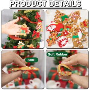 Vercoo 34 Pack Large Christmas Gingerbread Ornaments Set Gingerbread Man Ornaments Ginger Man with Strings Figurine Hanging Ornaments for Christmas Tree Decorations