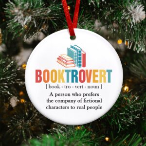 2023 Christmas Ornaments Gifts for Book Lovers, Christmas Decoration - Birthday, Christmas Ornament Book Decor for Librarian, Nerd, Book Lovers Gift Ideas - Christmas Tree Decoration Ceramic Ornament