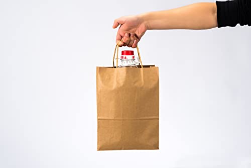 RACETOP Small Brown Kraft Paper Bags with Handles Bulk, 5.9"x3.2"x8.3" 50Pcs Small Gift Bags with Handles Bulk,Premium Brown Paper Gift Bags,small Paper shopping bags