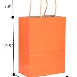 qiqee 60 pcs Kraft Bags with Handles 7.6"x4.75"x10.5" Medium Gift Paper Bags 16 Different Solid Color Bags