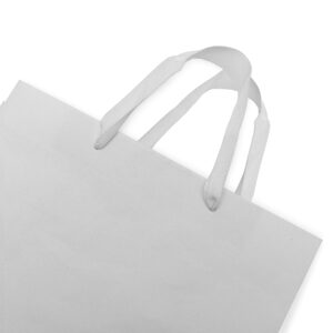 Prime Line Packaging 10x5x13 50 Pack White Gift Bags with Handles Bulk, Medium Kraft Paper Bags for Boutique, Shopping, Wedding, Birthday Gift Wrap