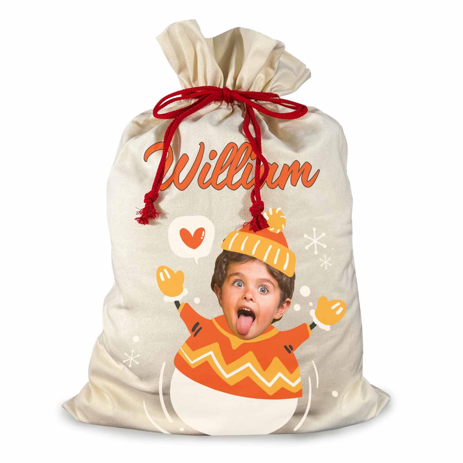 Personalized Large Christmas Sacks 21"x32" Custom Name Drawstring Christmas Bag Xmas Presents Santa Gift Bag for Kids, Family