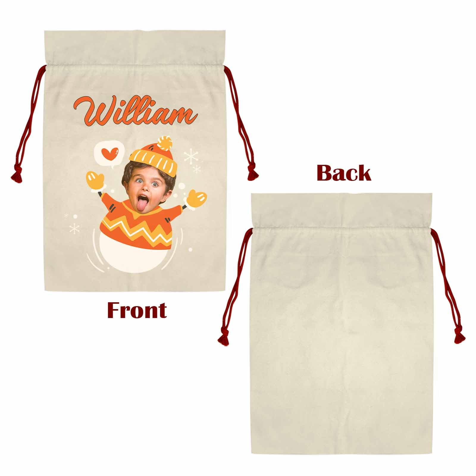 Personalized Large Christmas Sacks 21"x32" Custom Name Drawstring Christmas Bag Xmas Presents Santa Gift Bag for Kids, Family