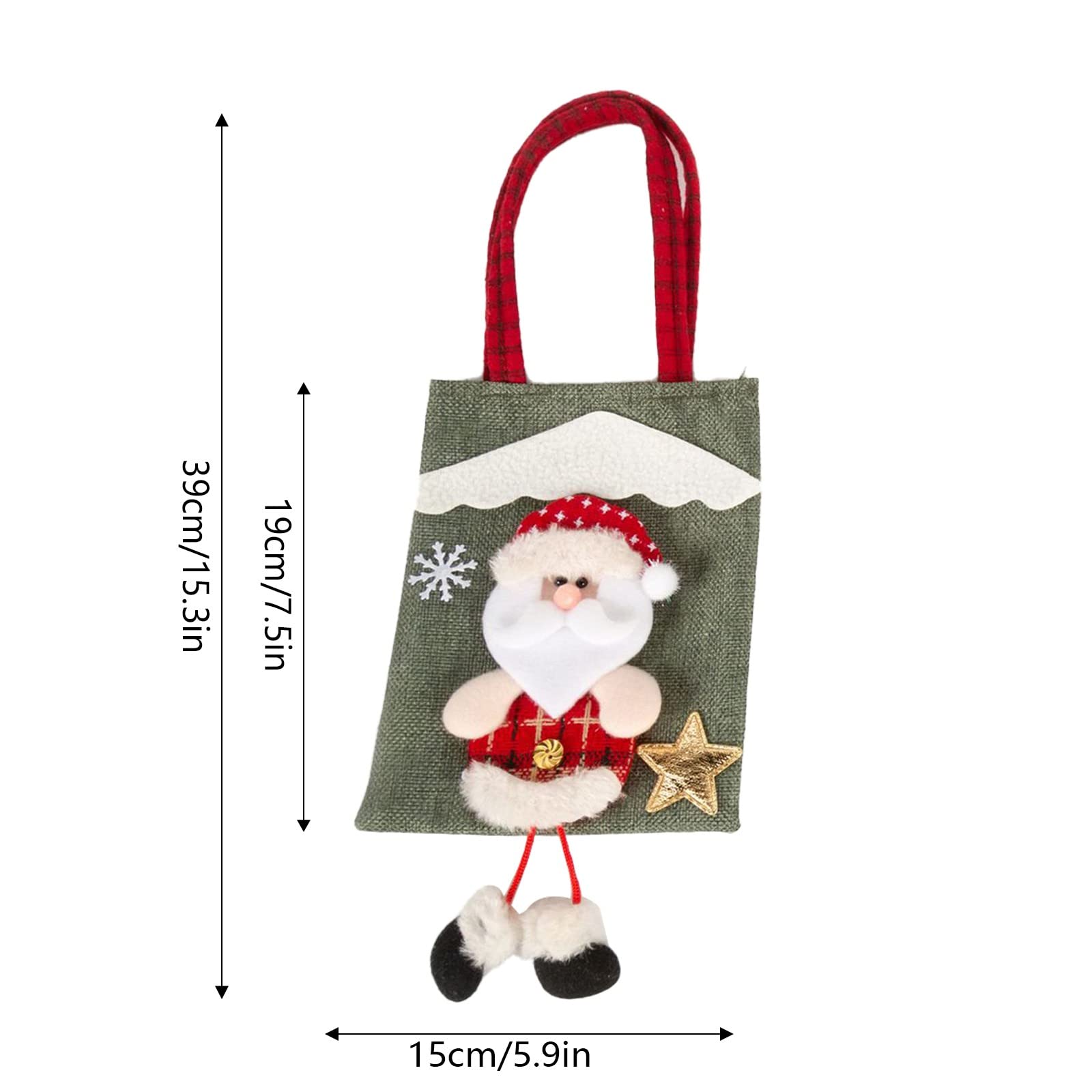 Christmas Goodie Treat Candy Bags, Christmas Treat Gift Bag Cloth Reusable Christmas Apple Bag for Children Best for Wedding Holiday New Year Holiday Gift (A02)