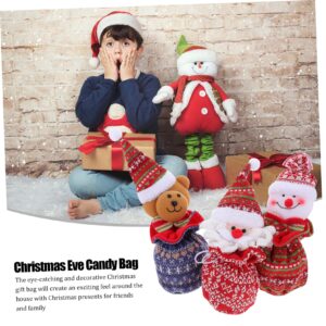 Healifty 3pcs Christmas Eve Goodie Bags Christmas Gnome Candy Bag Wedding Candy Bag Christmas Candy Pouch Christmas Bag Gift Bags Children Xmas Present Bags Knitting Decorate