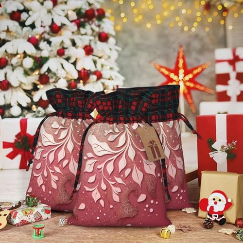 Yioniii a mandala pattern on purple velvet background pattern Christmas Gift Bags Santa Sack with Drawstring, String Backpacks for Gifts Treat and Candy，Purple,S