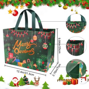 Fayayuan 34 Pack Christmas Gift Bags Assorted Sizes, 22 Styles Reusable Tote Bags Includes 4 Extra Large 17",18 Large 13",8 Medium 10",4 Small 8" Non-Woven Christmas Bags for Xmas Party Supplies