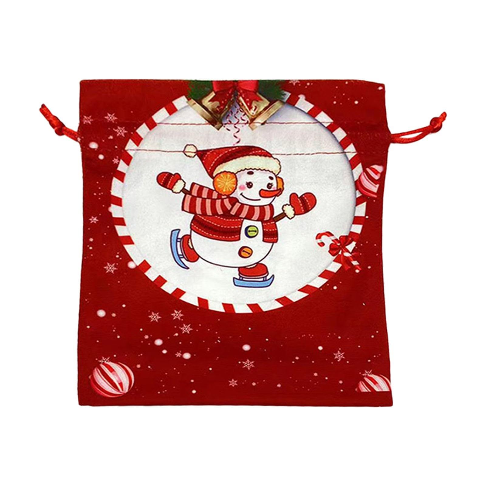 DXYDSC Christmas Bag Drawstring Christmas Christmas Christmas Eve Gift Bag Gift Packaging Bag Velvet Strap Bag Wrapping Paper for Glassware (RD2, One Size)