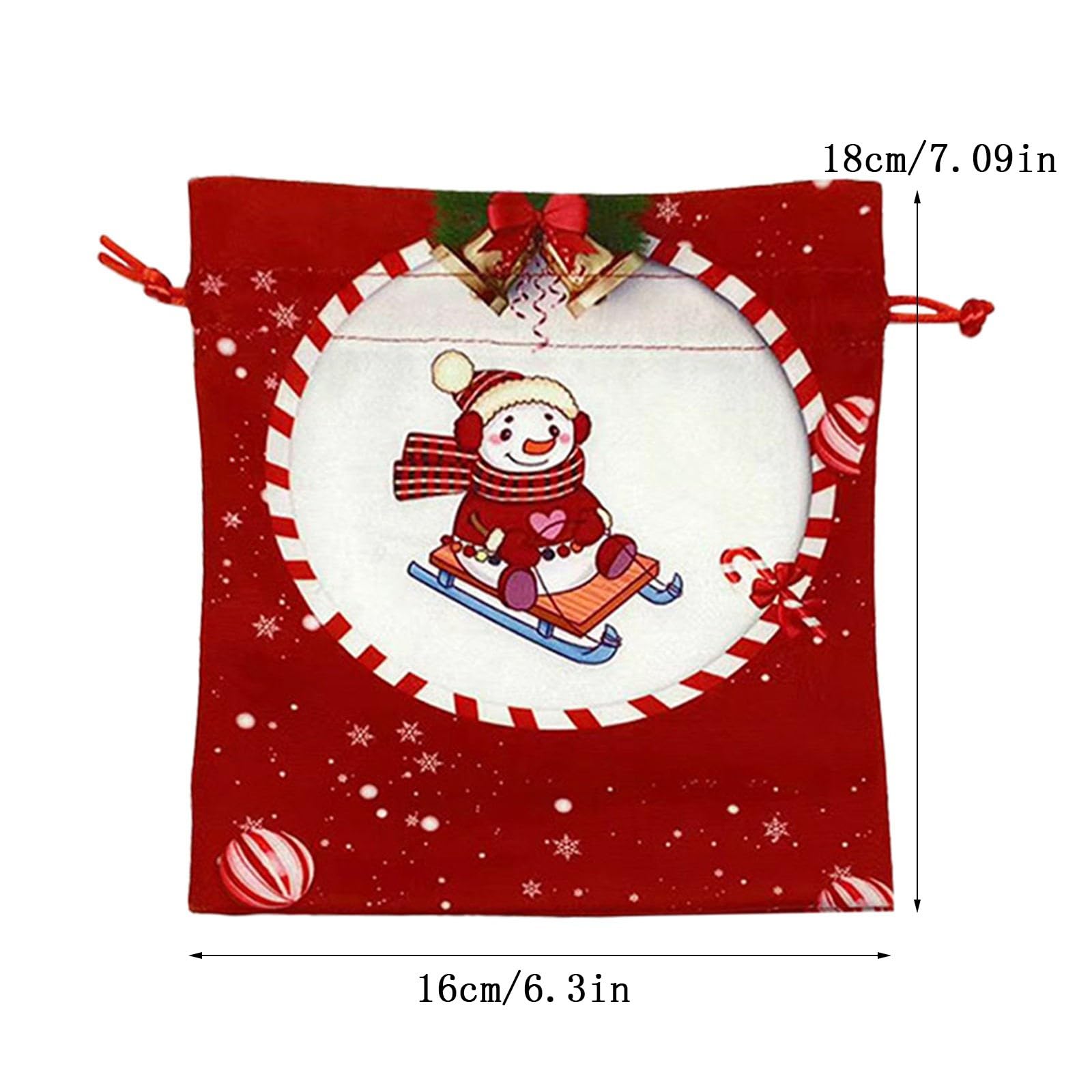 DXYDSC Christmas Bag Drawstring Christmas Christmas Christmas Eve Gift Bag Gift Packaging Bag Velvet Strap Bag Wrapping Paper for Glassware (RD2, One Size)