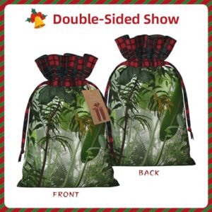 MARXAN Tropical Rainforest Scene Printing Christmas With Drawstring Fabric Gift Bag Linen Bundle Gift Bag Storage Bag Gift Bags With Drawstrings Suitable For Christmas Party Gift Packaging