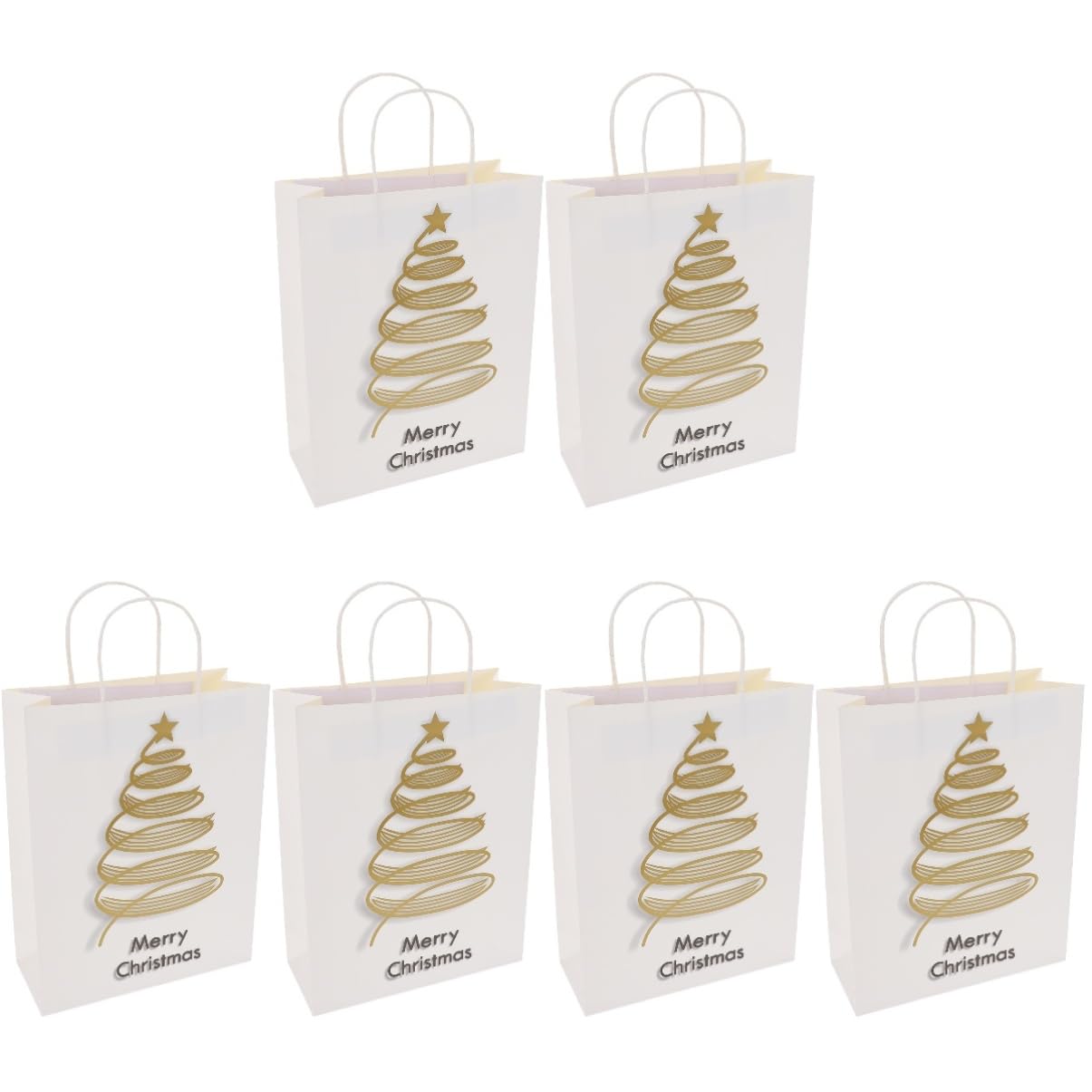 SOLUSTRE 6 Pcs Christmas Gift Bag Paper Gift Pouch Wrapping Bags for Presents Christmas Party Favors Bags Santa Snack Bags Christmas Favor Bags White Card Portable Christmas Utenciles