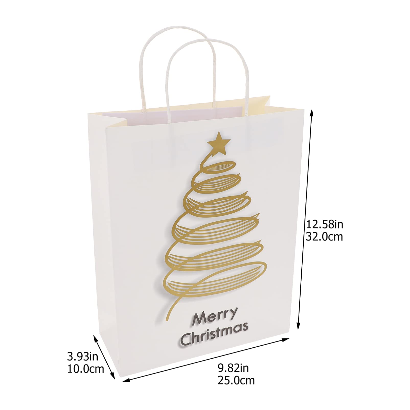 SOLUSTRE 6 Pcs Christmas Gift Bag Paper Gift Pouch Wrapping Bags for Presents Christmas Party Favors Bags Santa Snack Bags Christmas Favor Bags White Card Portable Christmas Utenciles