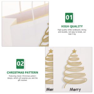 SOLUSTRE 6 Pcs Christmas Gift Bag Paper Gift Pouch Wrapping Bags for Presents Christmas Party Favors Bags Santa Snack Bags Christmas Favor Bags White Card Portable Christmas Utenciles