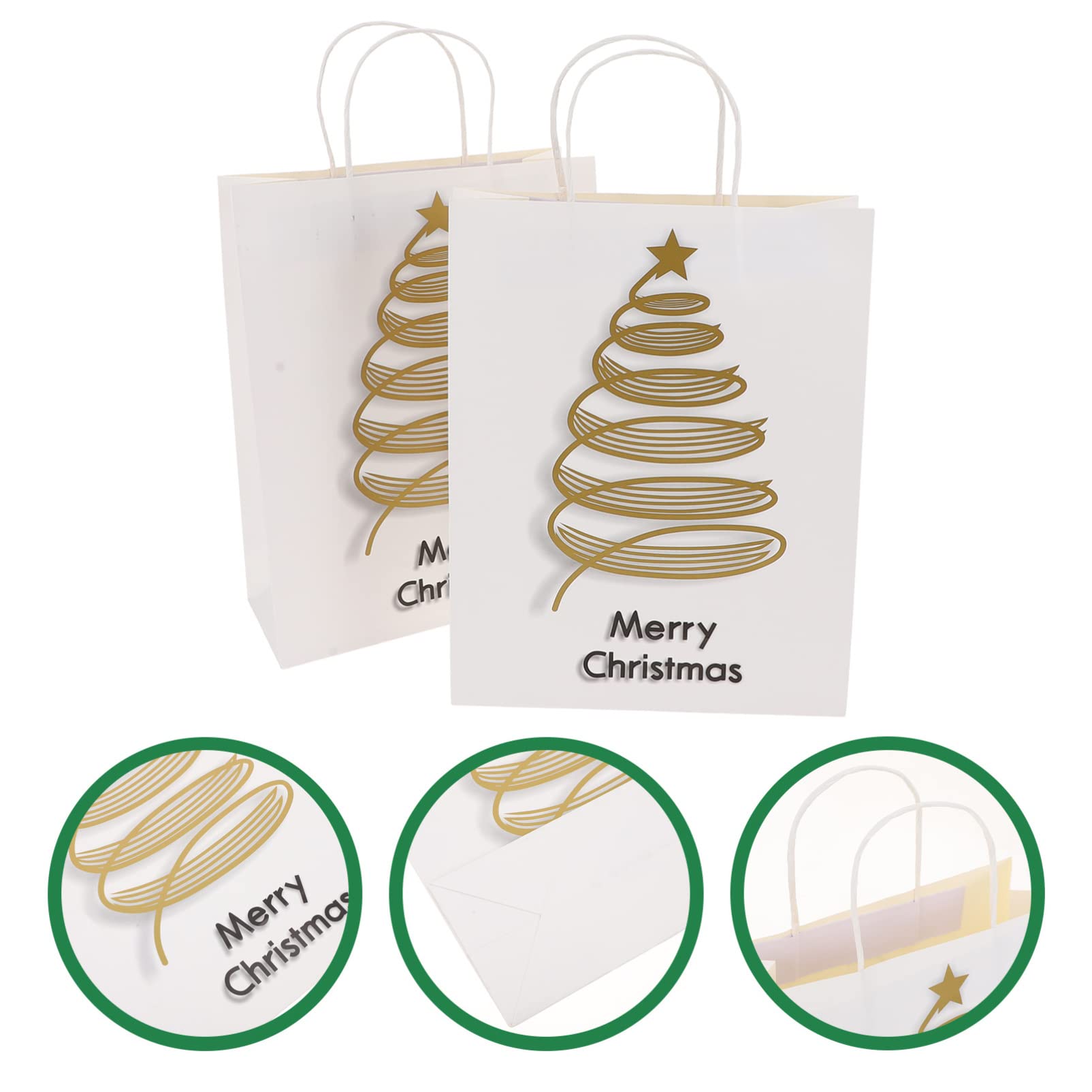 SOLUSTRE 6 Pcs Christmas Gift Bag Paper Gift Pouch Wrapping Bags for Presents Christmas Party Favors Bags Santa Snack Bags Christmas Favor Bags White Card Portable Christmas Utenciles