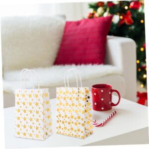 GLEAVI 36 Pcs Kraft Paper Gift Bag Candy Gift Bags Yellow Paper Bags Halloween Grocery Bags Kids Gift Bags Retail Bags Goodie Bags for Kids Xmas Gift Pouches Container Child Christmas