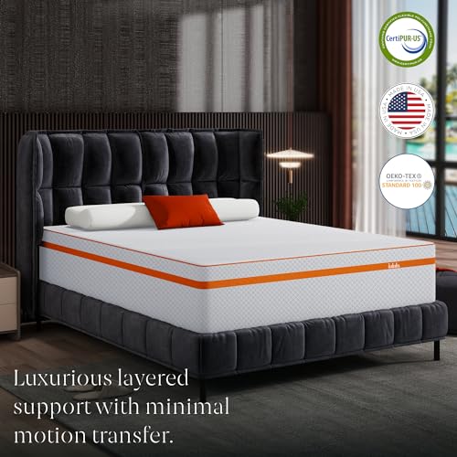 IULULU Queen Mattress, 12 Inch Memory Foam Mattress Queen in a Box - Cool Gel Bed Mattress Bamboo Charcoal Foam Queen Mattresses Pressure Relief Medium Firm