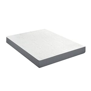 Olee Sleep 6 Inch Ventilated Gel Infused Memory Foam Mattress, CertiPUR-US® Certified, Gray, Queen