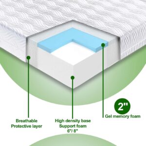 TMEOSK Queen Size Mattress, 10 inch Gel Memory Foam Mattress, Cooling Gel Infused Mattress Bed in a Box, Medium Firm Feel with Motion Isolating (Queen)