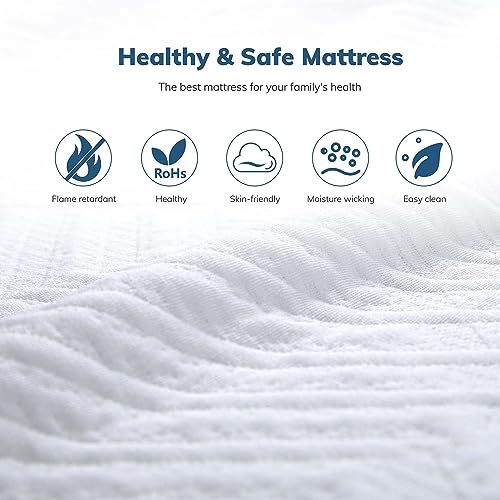 TMEOSK Queen Size Mattress, 8 inch Gel Memory Foam Mattress for a Cool Sleep & Pressure Relief, Medium Firm Feel with Motion Isolating (Queen)