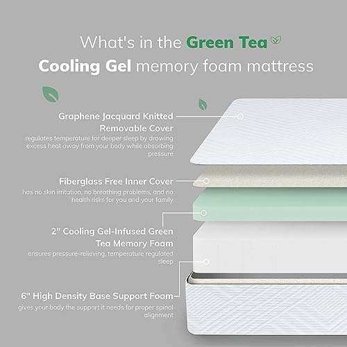 TMEOSK Queen Size Mattress, 8 inch Gel Memory Foam Mattress for a Cool Sleep & Pressure Relief, Medium Firm Feel with Motion Isolating (Queen)