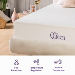 NapQueen Queen Mattress, 6 Inch Elizabeth Cooling Gel Memory Foam Mattress, Queen Bed Mattress in a Box, CertiPUR-US Certified, Medium Firm, Breathable Soft Fabric Cover