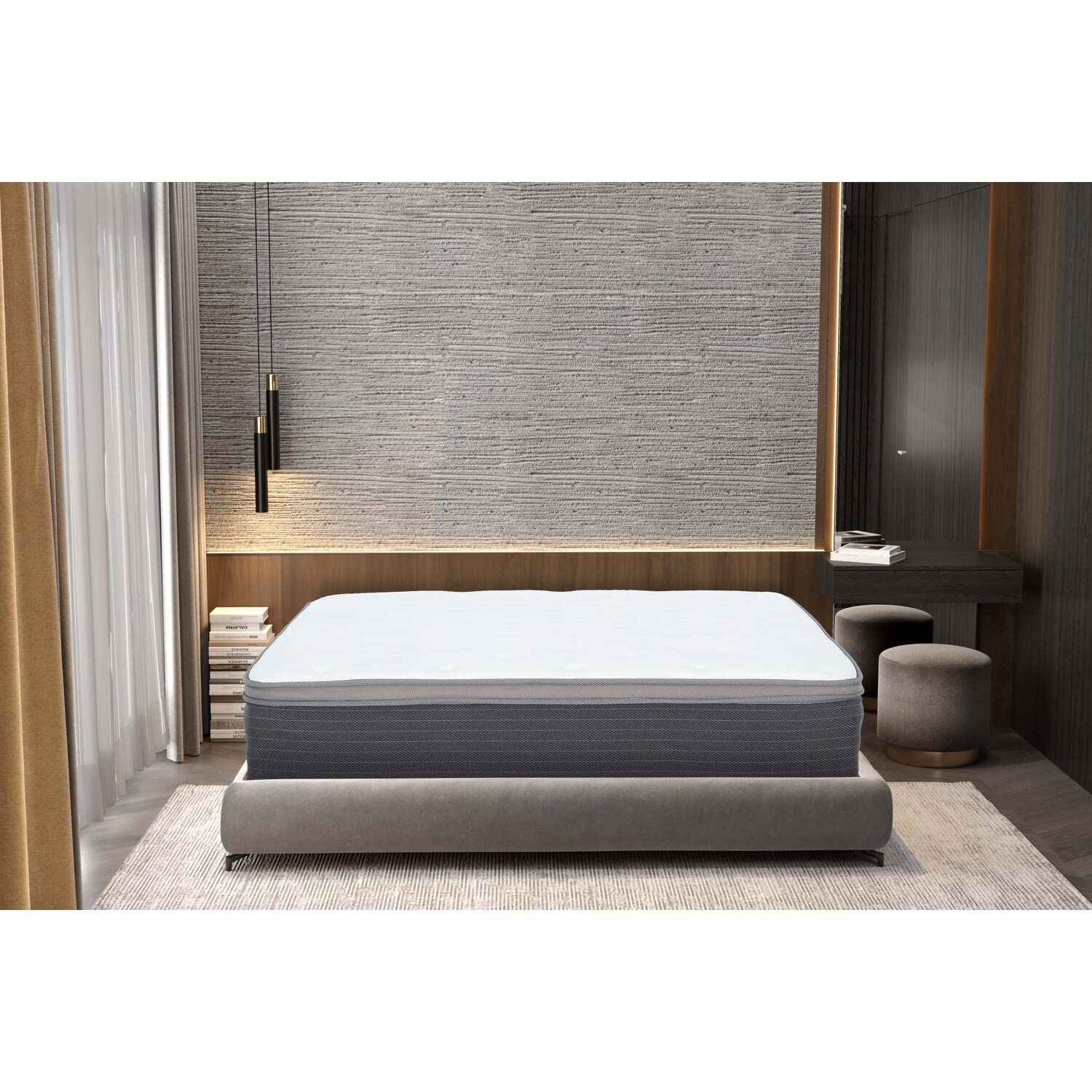 Primo International Equilibria 12in Pocketcoil Gel Memory Foam Hybrid Mattress in a Box, Queen