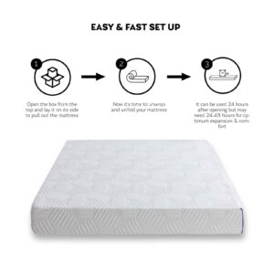 DUNTRKDU Queen Size Mattress, 12 inch Green Tea Infused Gel Memory Foam Mattress for Cool Sleep & Pressure Relief, Medium Firm Bed Mattresses, CertiPUR-US Certified (Queen)